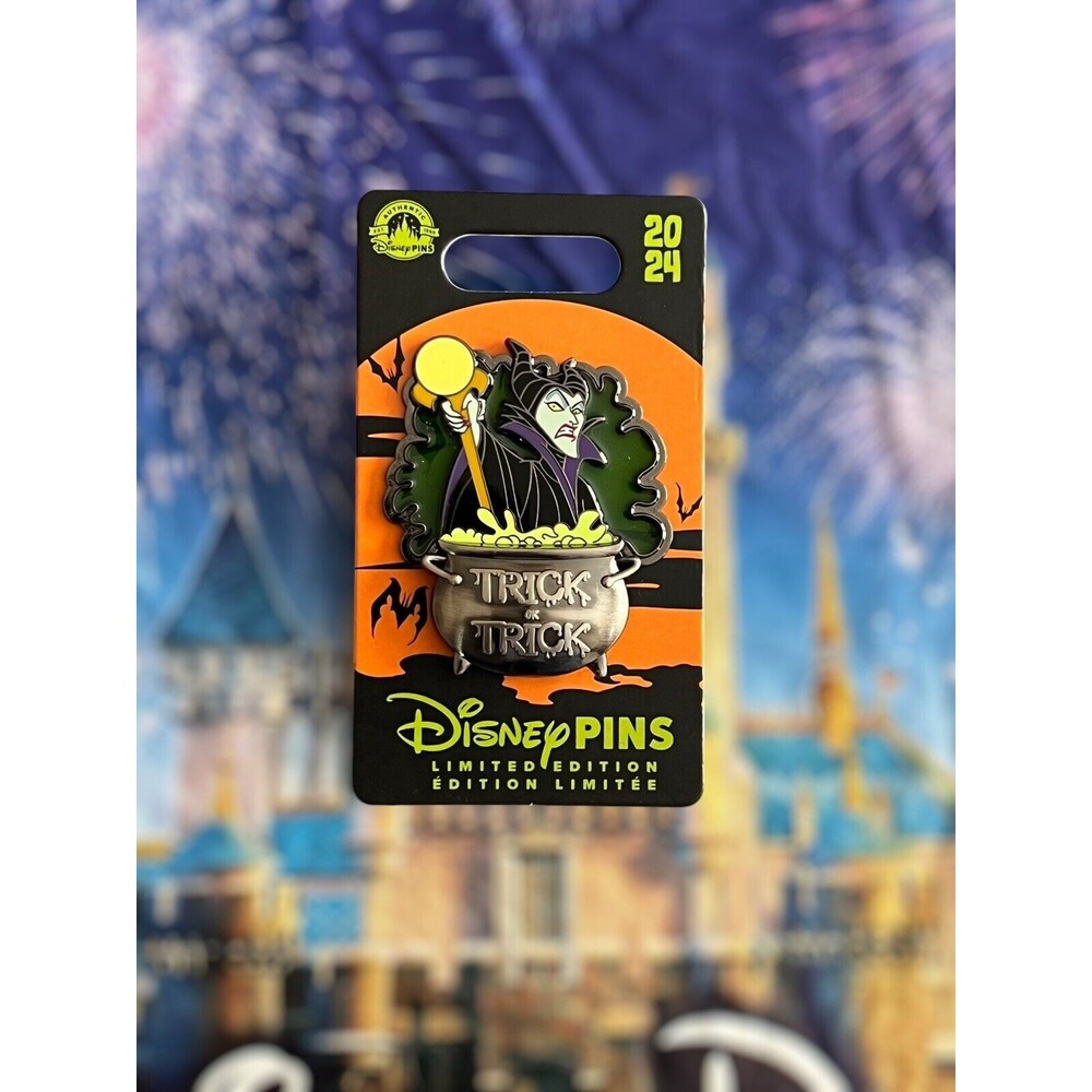 Disney Pins Maleficent Trick or Treat Caldron Halloween 2024 Pin LE New